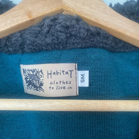 Habitat Teal Sherpa Jacket with Charcoal Collar & Cuffs - Picture 2 of 3